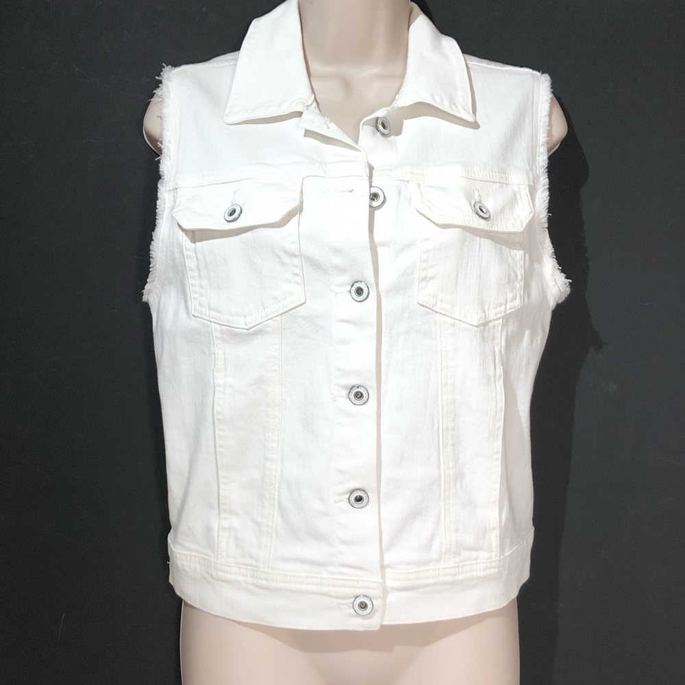 NWT  AG White Denim Vest Medium